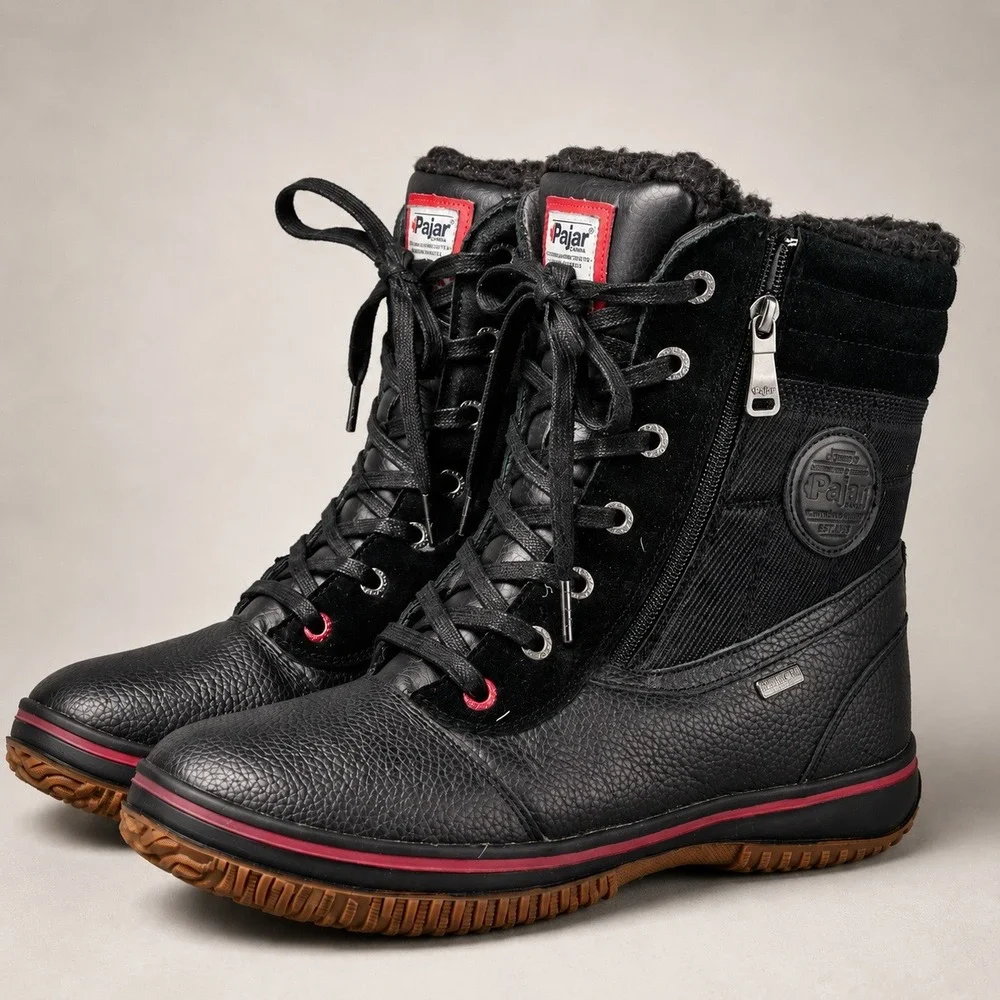 Pajar Canada Tour Winter Boots Mens 12-12.5 Black Waterproof Leather Suede Snow